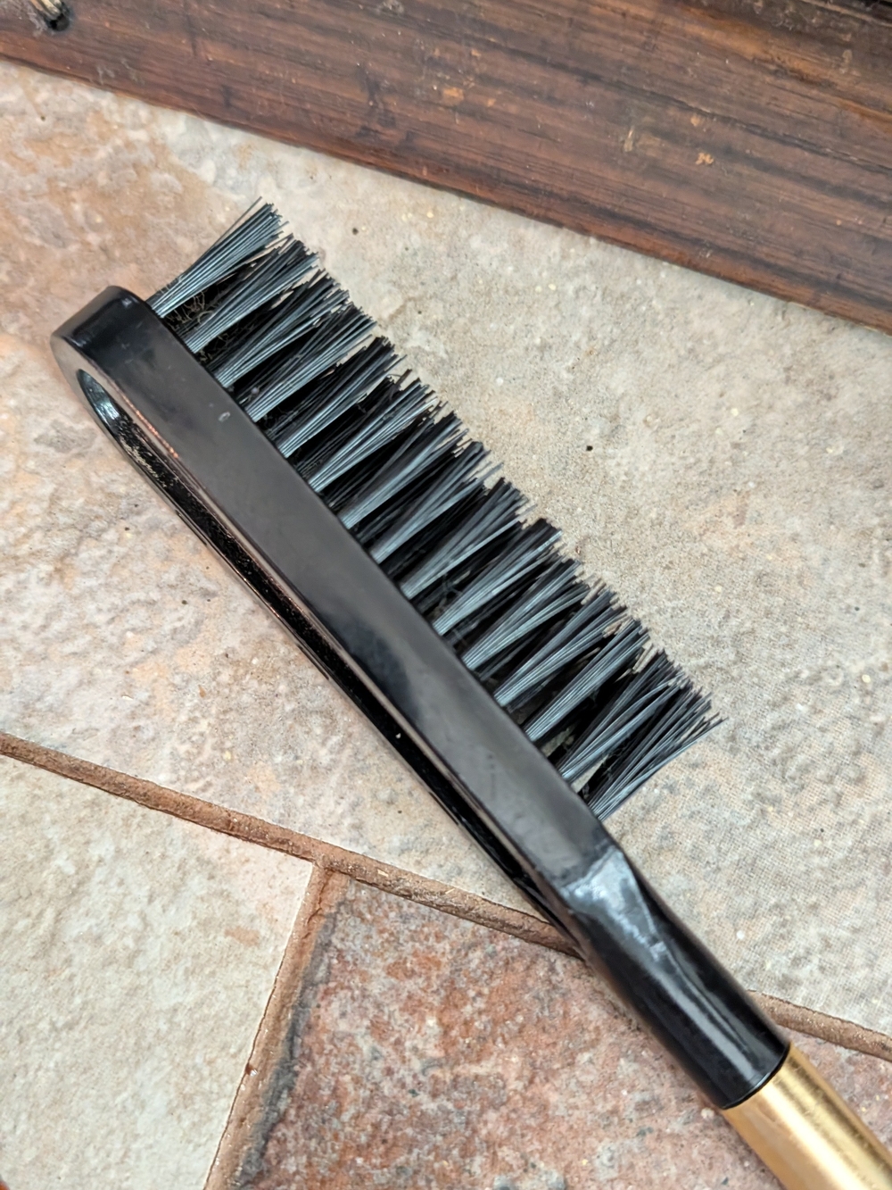 Vintage Black Bristle Men's Valet Boot Brush with Brown Horse Handle Mid-century - Picture 7 of 9